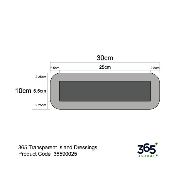 365 Transparent Island Dressings (30 x 10 cm) - Pack of 50