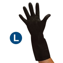 Black Heavy Duty Rubber Gloves (L) Pack size:  100 (10 x 10)