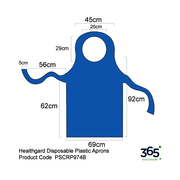 H'gard Disposable Plastic Aprons Flat Pack - Blue - Pack of 100