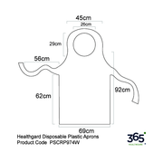 H'gard Disposable Plastic Aprons Flat Pack - White - Pack of 100