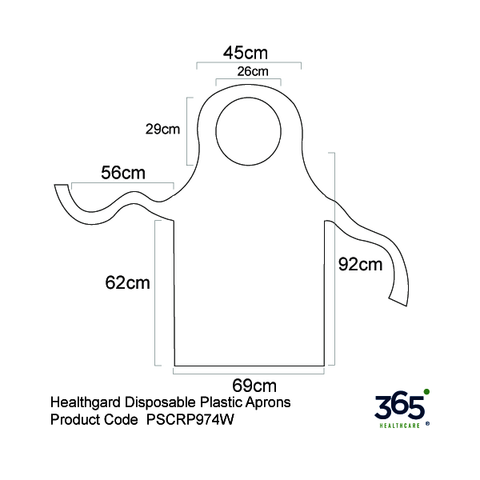 H'gard Disposable Plastic Aprons Flat Pack - White - Pack of 100