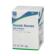 Premier Non Sterile Gauze Swabs 12 Ply Green 7.5 x 7.5 cm - Pack of 5000