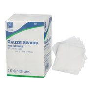 Premier Non Sterile Gauze Swabs 12 Ply Green 7.5 x 7.5 cm - Pack of 5000