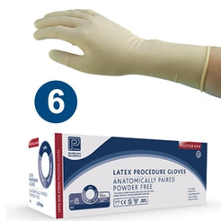 Premier Latex Procedure Gloves (Size 6) Pack size: 200 (8 x 25)