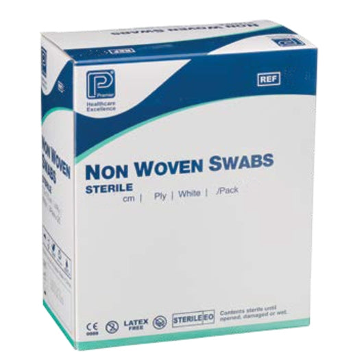 Premier Sterile Non Woven Swabs 4 Ply 10 x 10 cm 5's - Pack of 300