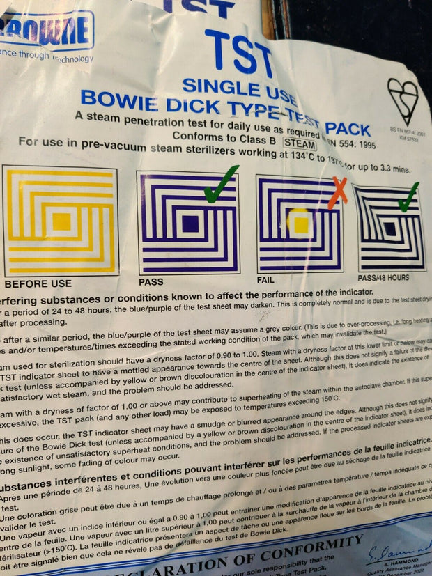 Bowie-Dick Test Pack 2352 134°c
