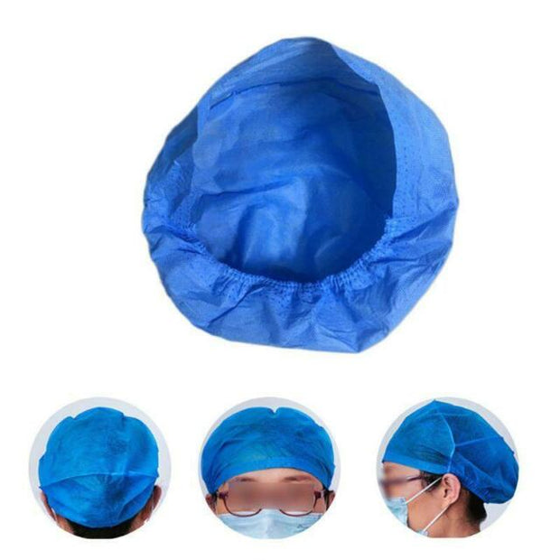 Disposable Bouffant Cap Dust-Free Doctor Nurse Work Head Cover 10X