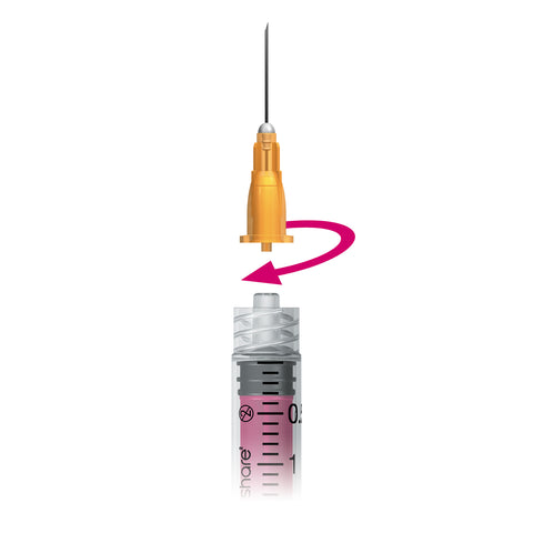 2ml Nevershare Syringe: Pink - Pack of 100