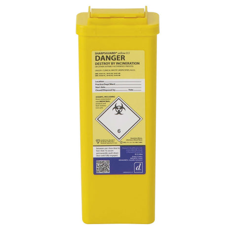 Sharpsguard Yellow 0.5L Sharps Container (Case of 60)
