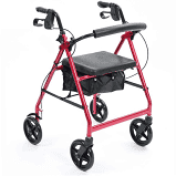 Lightweight Rollator with Bag - Red