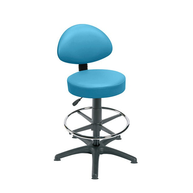 Sunflower High Level Gas-Lift Stool with Back Rest, Foot Ring & Glides