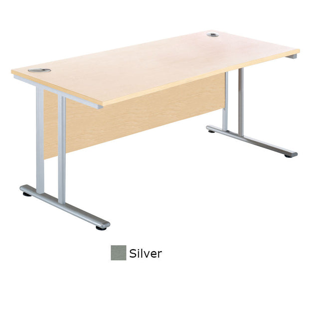 Sunflower Medical Silver 100cm Wide Rectangular Desk