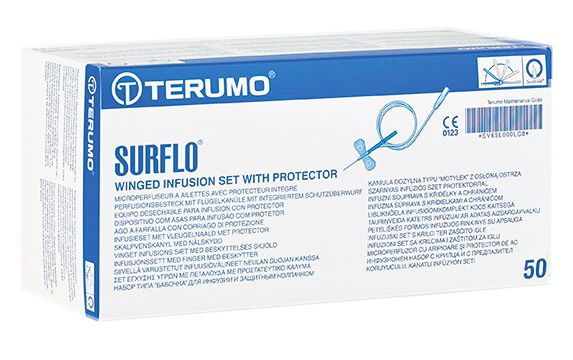 Terumo Surshield Surflo Safety Infusion Set 25g X 19mm 30cm Tube - Orange [Pack of 50] Excl
