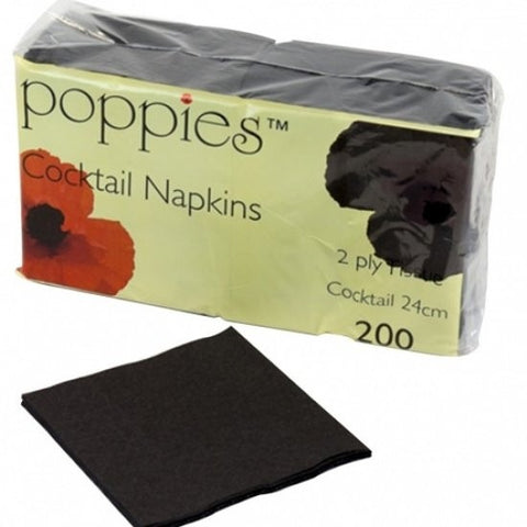 24cm 2Ply Black Napkins Compostable for 4000