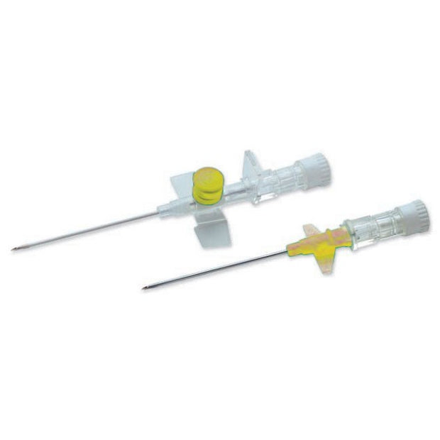 Terumo Versatus Winged and Ported IV Cannula 24g (Yellow) 19mm - Pack of 50