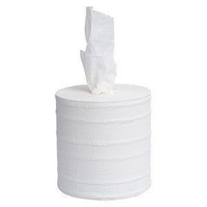White 2ply Centre-Feed Rolls - 17.5cm x 150M Compostable