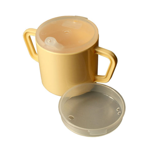 Drinking Mug with Handles, Narrow Spout and Feeder Lid