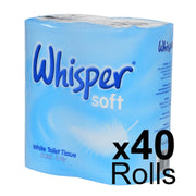 Whisper Soft 2 Ply Toilet Roll x 40 Rolls