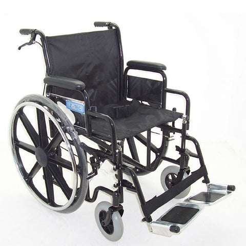 Z-Tec Heavy Duty Extra Wide Seat Self Propelled Steel Wheelchair